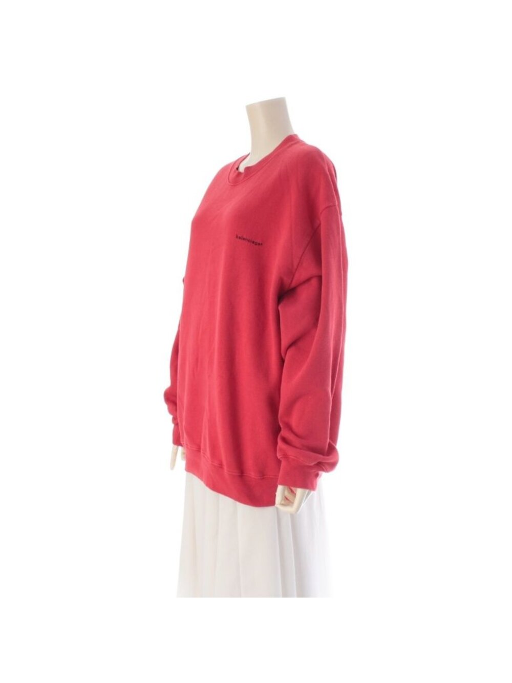 Balenciaga Cotton Small Logo Sweatshirt Top Red - Picture 2 of 10